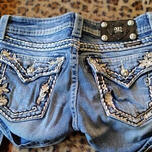 miss me Jean shorts  with Rhinestone Embellishments and Stylish Stitching